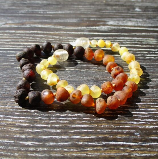 Raw Rainbow Baltic Amber teething necklace 32cm