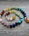 Honey Amber with 6 different crystal teething necklace