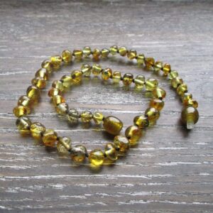 Light Green Polished Baltic Amber Teething Necklace