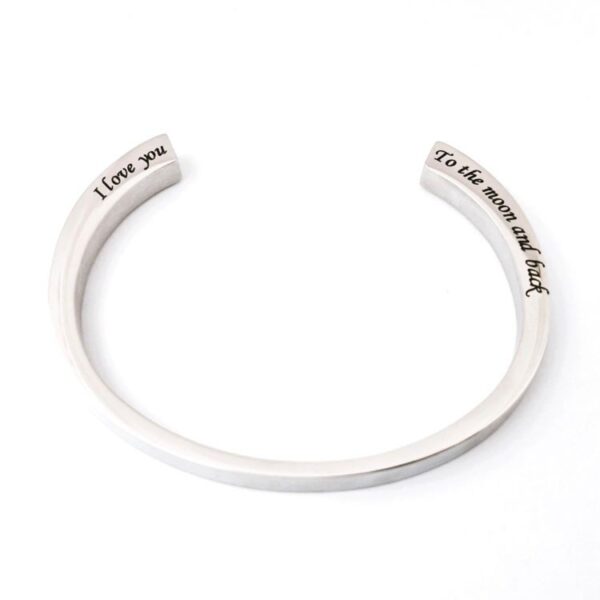 I love you to the moon and back memorial cuff bracelet