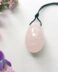 Medium drilled rose quartz yoni egg