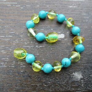 Turquoise & Honey Amber Bracelet