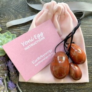 Jasper Yoni egg set - drilled