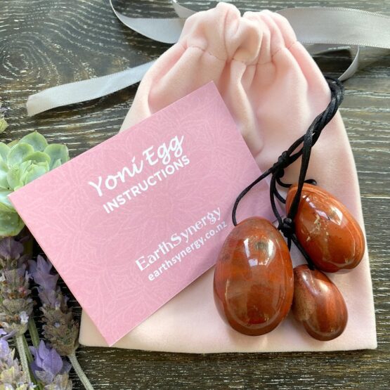 Jasper Yoni egg set - drilled