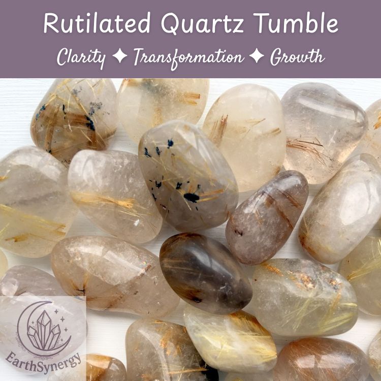 Rutilated Quartz Crystal Tumble