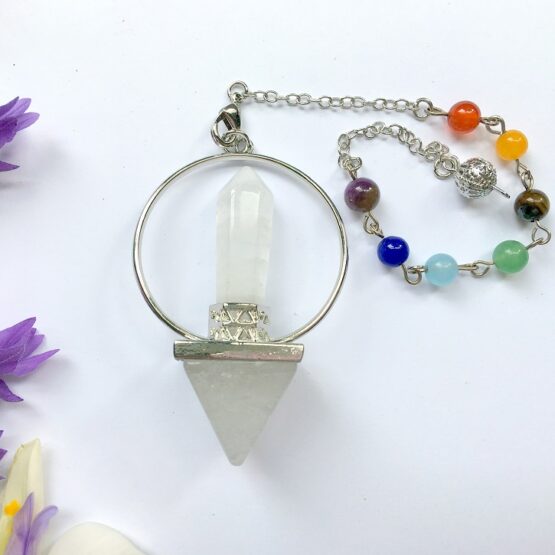 Clear Quartz with Point Pendulum
