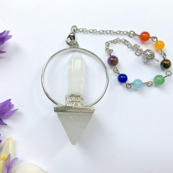 Clear Quartz with Point Pendulum