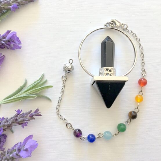 Obsidian Pyramid with Point Pendulum