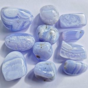 Blue Lace Agate Tumbles x 3
