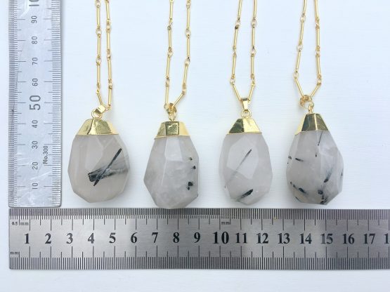 Tourmaline Quartz Faceted Pendant - Image 2