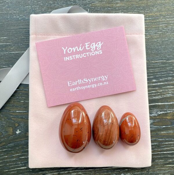 Jasper undrilled Yoni egg set