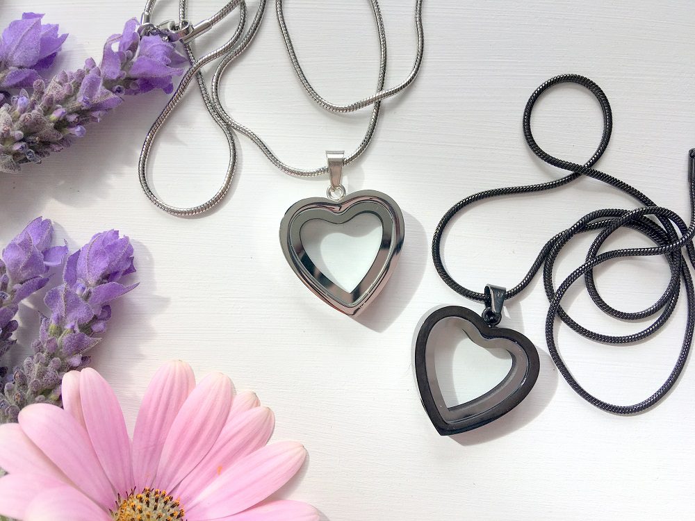 Glass Heart Memorial Pendants