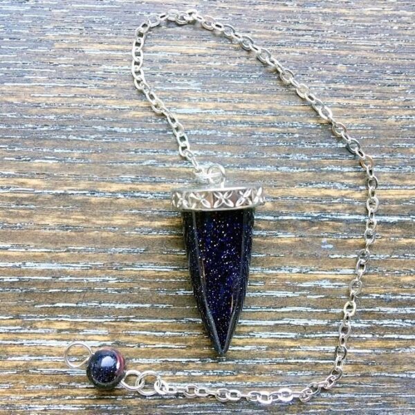 Blue Goldstone Cone Pendulum small