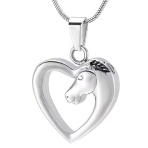 Horse in Heart memorial pendant