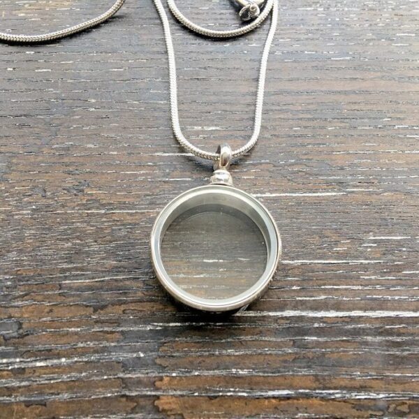 hollow glass memorial pendant