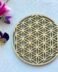 Flower of life coaster carved crystal grid