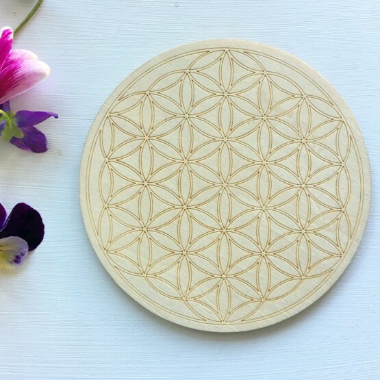 Flower of life 10cm coaster Crystal grid