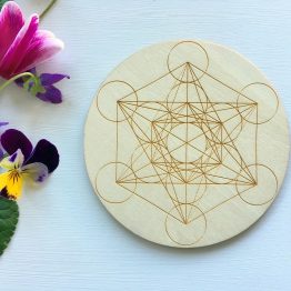 Metatrons cube coaster flowers small