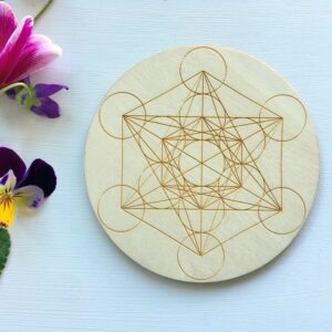 Metatron's cube crystal grid coaster