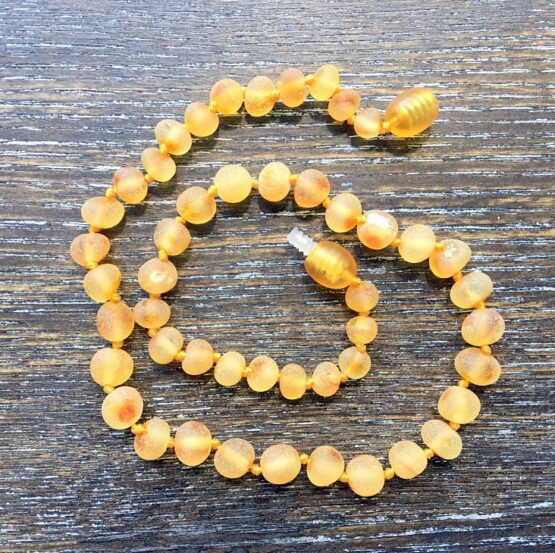 Raw Honey Baltic Amber teething necklace 32cm