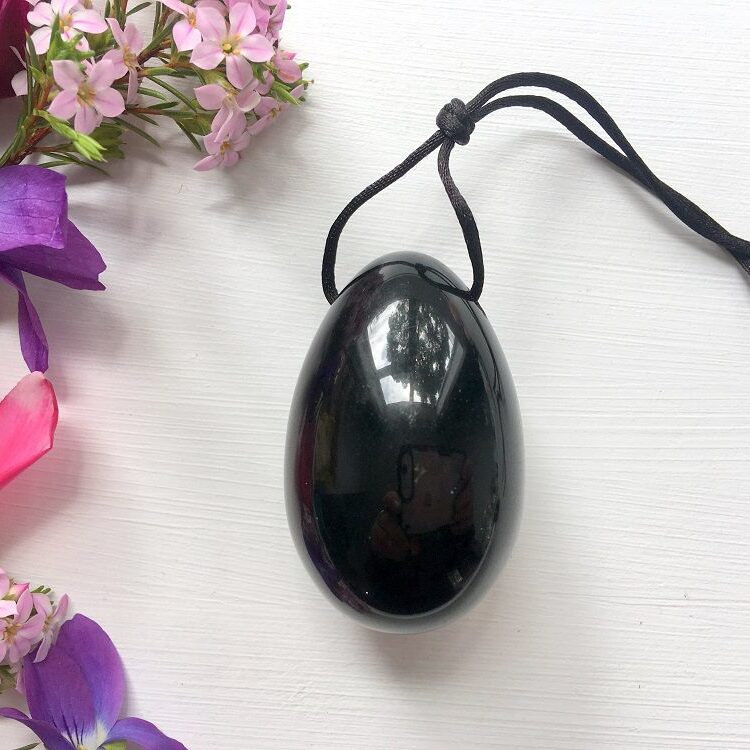 Large Obsidian yoni egg New Zealand