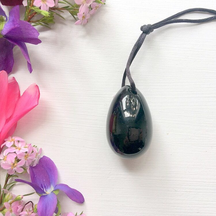 Small obsidian yoni egg New Zealand