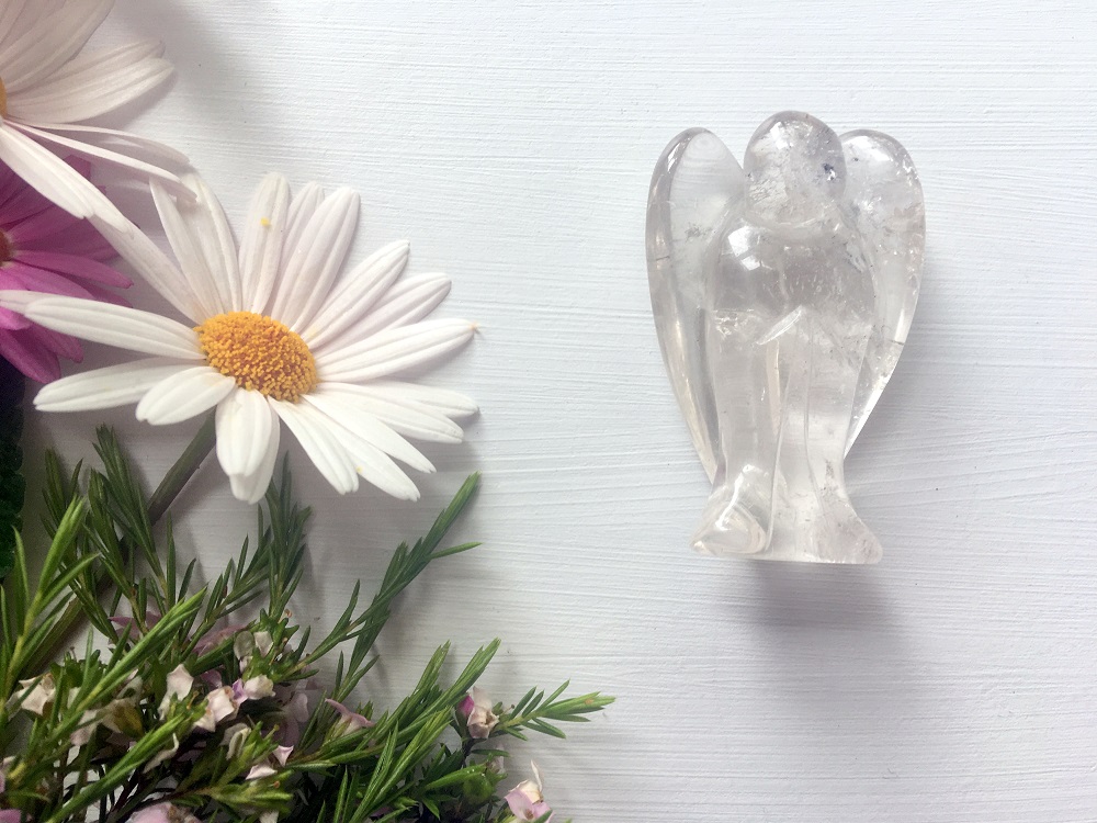 2 inch clear quartz angel