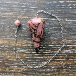 Rhodonite Faceted Pendulum