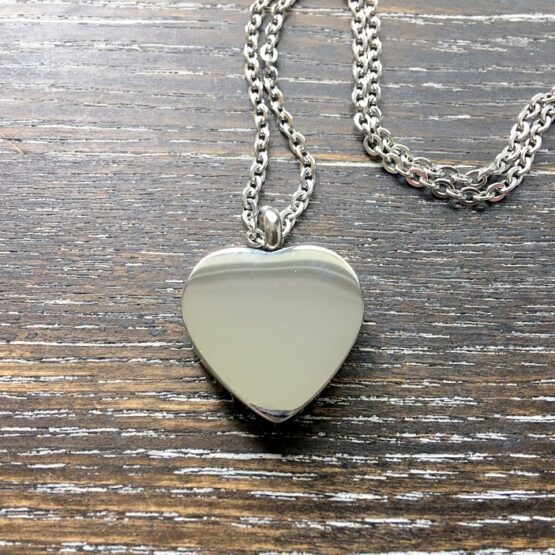Silver heart memorial pendant