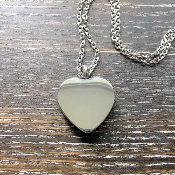 Silver heart memorial pendant