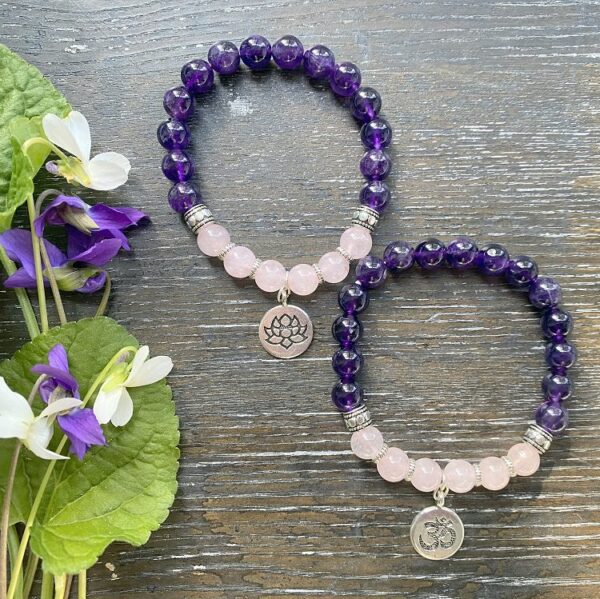 Amethyst & Rose Quartz bracelets