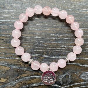 Rose Quartz Bracelet - Lotus