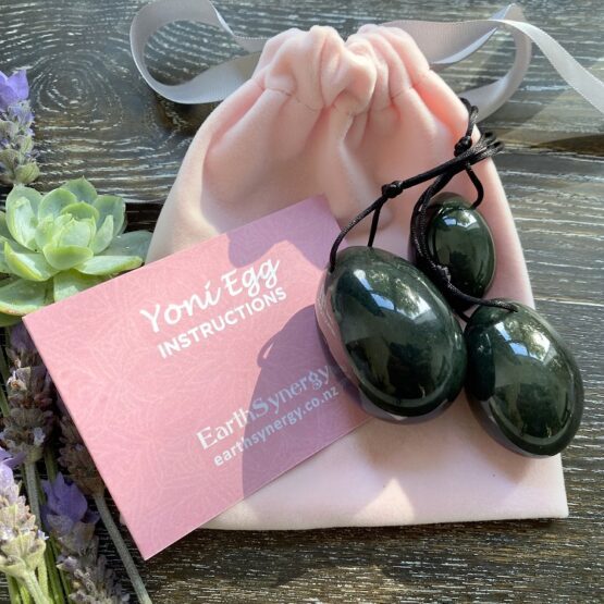 Nephrite Jade Yoni egg set - drilled