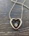 Black Heart Paw Inside Heart Memorial Pendant
