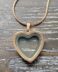 Rose gold glass heart memorial pendant