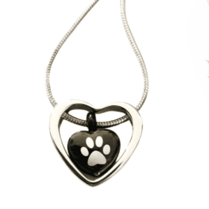 black heart paw with silver outer