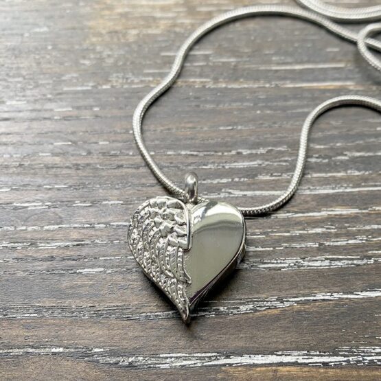 Heart with Angel Wing Memorial pendant