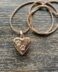 2 Paws in Heart Memorial Pendant - Rose Gold Plated