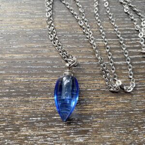Glass Drop Memorial Pendant - Blue