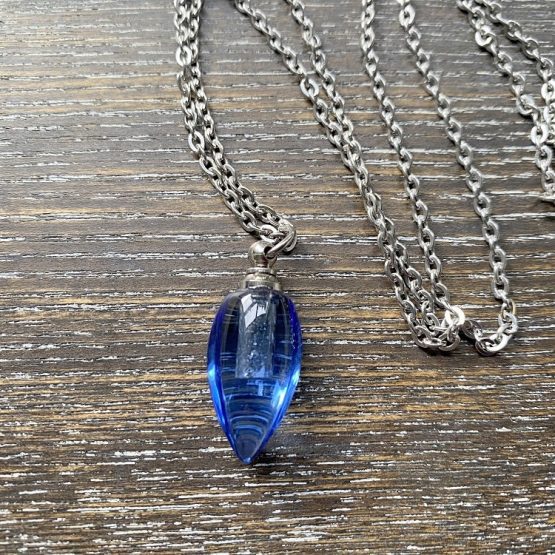 Glass Drop Memorial Pendant - Blue