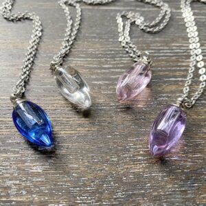 Glass Teardrop Memorial Pendants