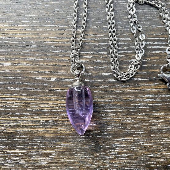 Glass Drop Memorial Pendant - Purple