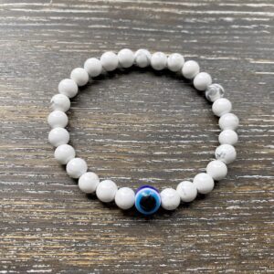 Howlite Evil Eye Bracelet 6mm