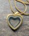 Gold Glass heart memorial pendant