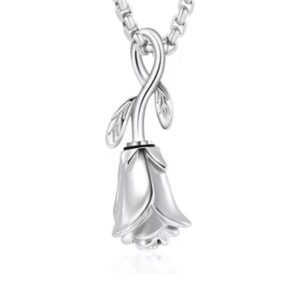 Rose memorial pendant silver