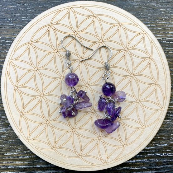 Amethyst Cluster Earrings