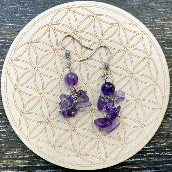 Amethyst Cluster Earrings