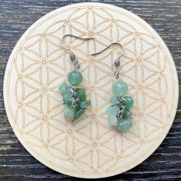 Aventurine Cluster Earrings