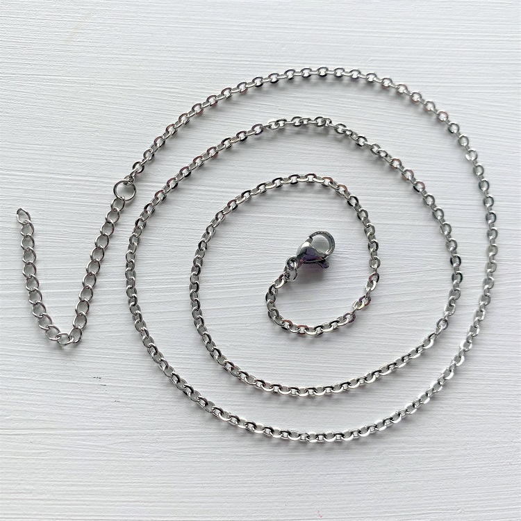 Basic necklace 45cm + 5 cm extension chain 2mm