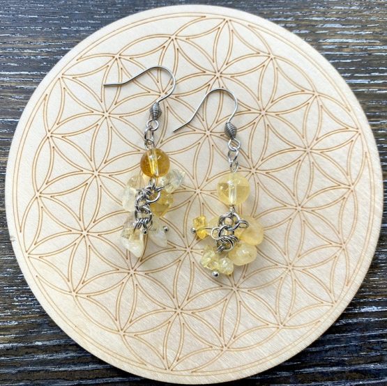 Citrine cluster earrings